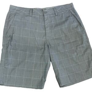 O'Neill Black and a Gray Houndstooth Poly Blend Shorts in a Mens 34